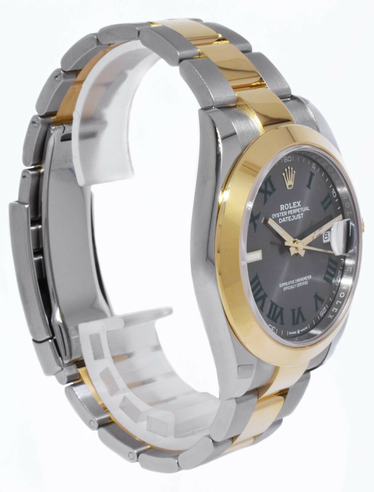 NEW Rolex Datejust 41 18k YG/Steel Wimbledon Dial Mens Watch BP '21 126303