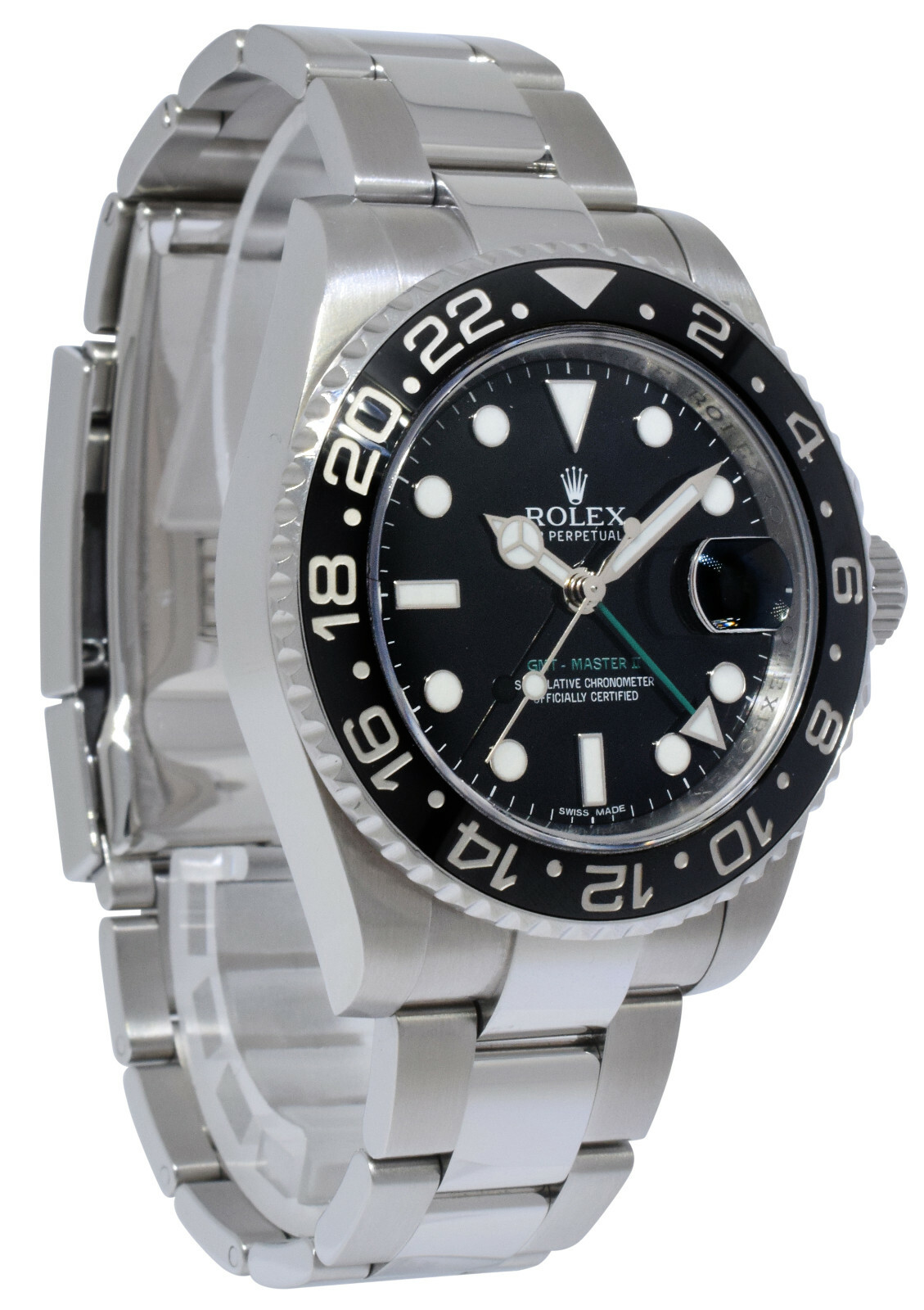 Rolex GMT-Master II Steel Ceramic Black/Green 40mm Watch Scrambled 116710