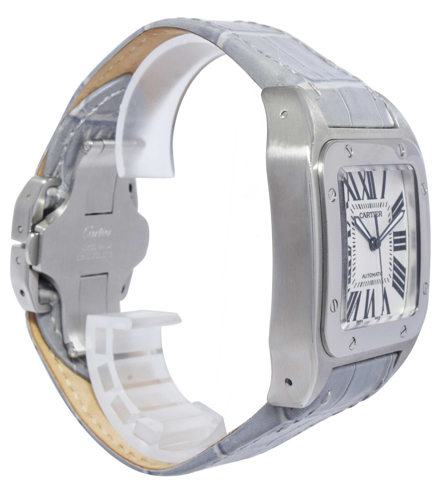 Cartier Santos 100XL Steel Anniversary Edition Silver Dial Men's Watch 2656
