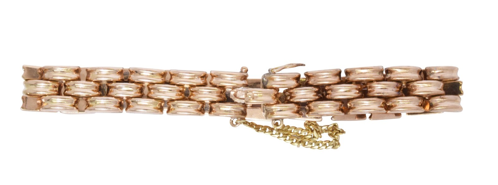 14K Rose Gold Panther Link Style Bracelet 8 inches