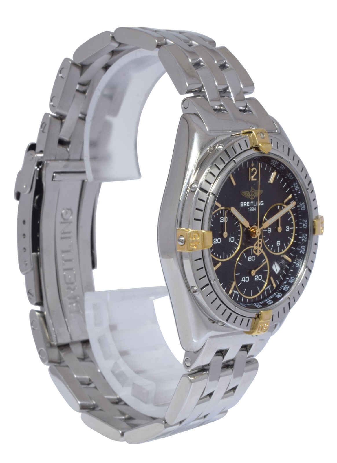 Breitling Windrider Chrono Sextant Steel Black Dial 36mm Quartz Watch B/P B55046