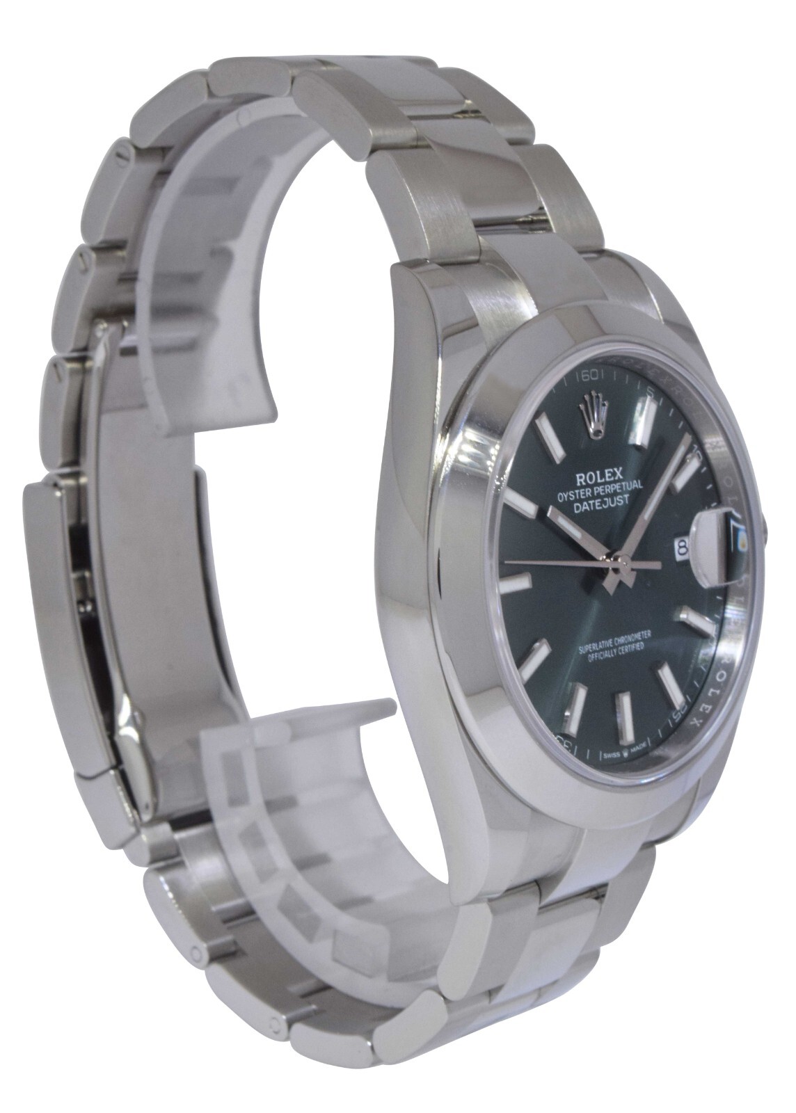NEW Rolex Datejust 41 Steel Mint Green Dial Mens Oyster Watch B/P '25 126300