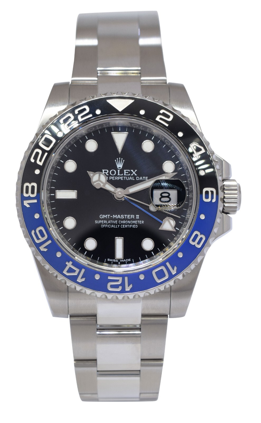 Rolex GMT-Master II Batman Black/Blue Ceramic Steel Oyster Watch +12 116710