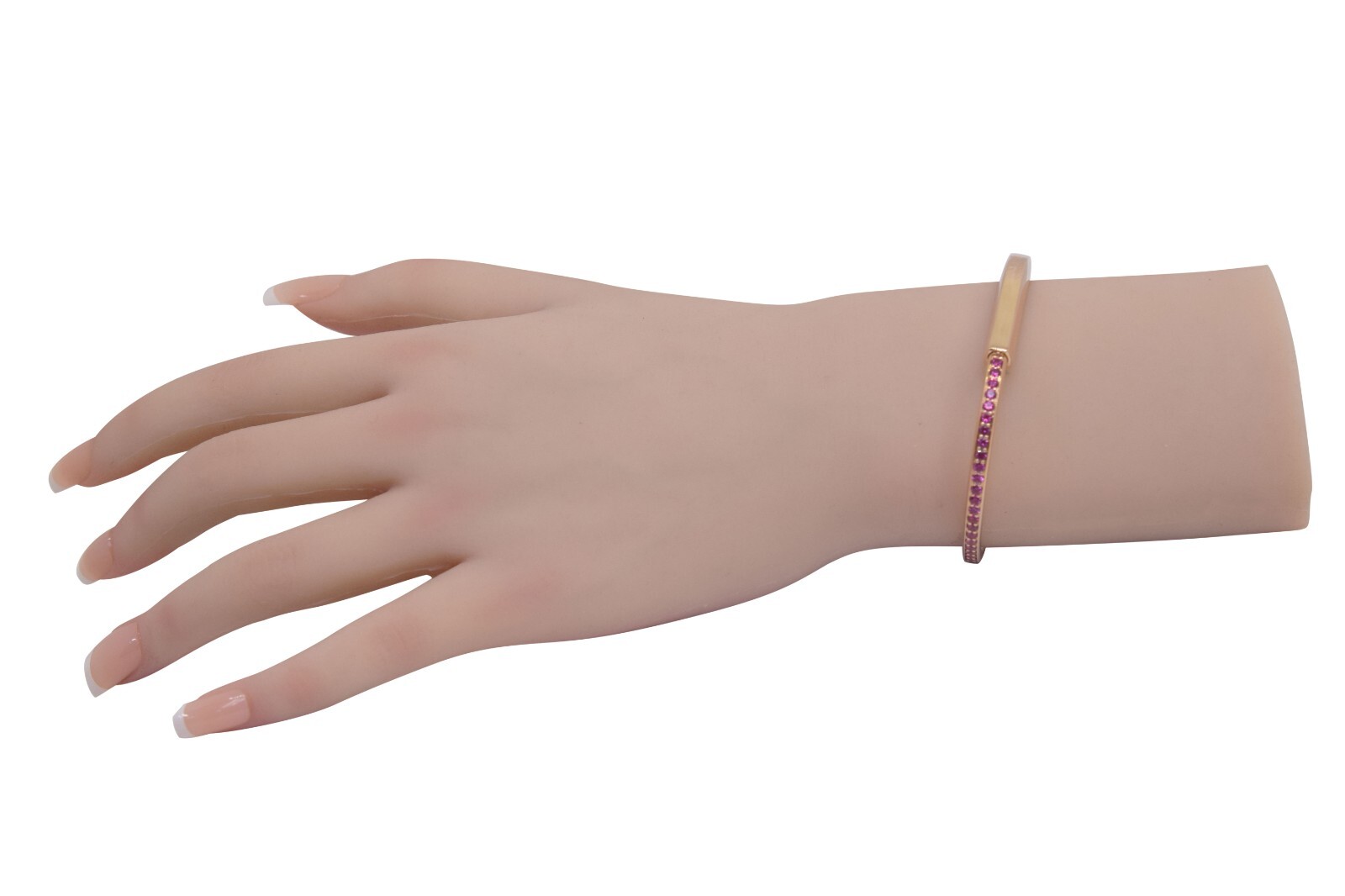 Tiffany & Co. Tiffany Lock Bangle 18k Rose Gold Pink Sapphires Bracelet Medium Tiffany & Co. Tiffany Lock Bangle 18k Rose Gold Pink Sapphires Bracelet Medium