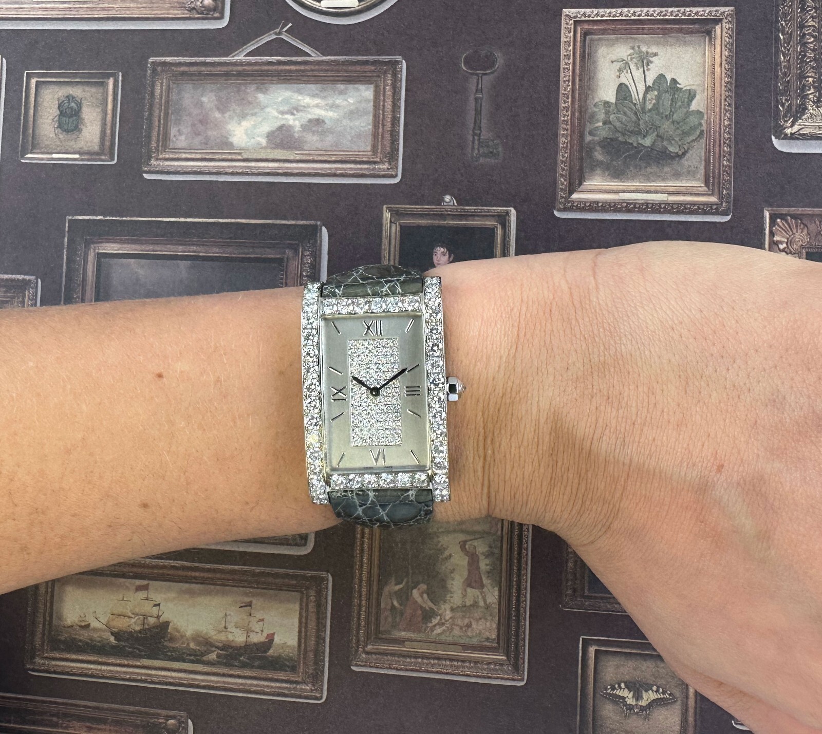 Graff G XXVIII 18k White Gold & Diamond Dial Bezel Ladies Quartz Watch