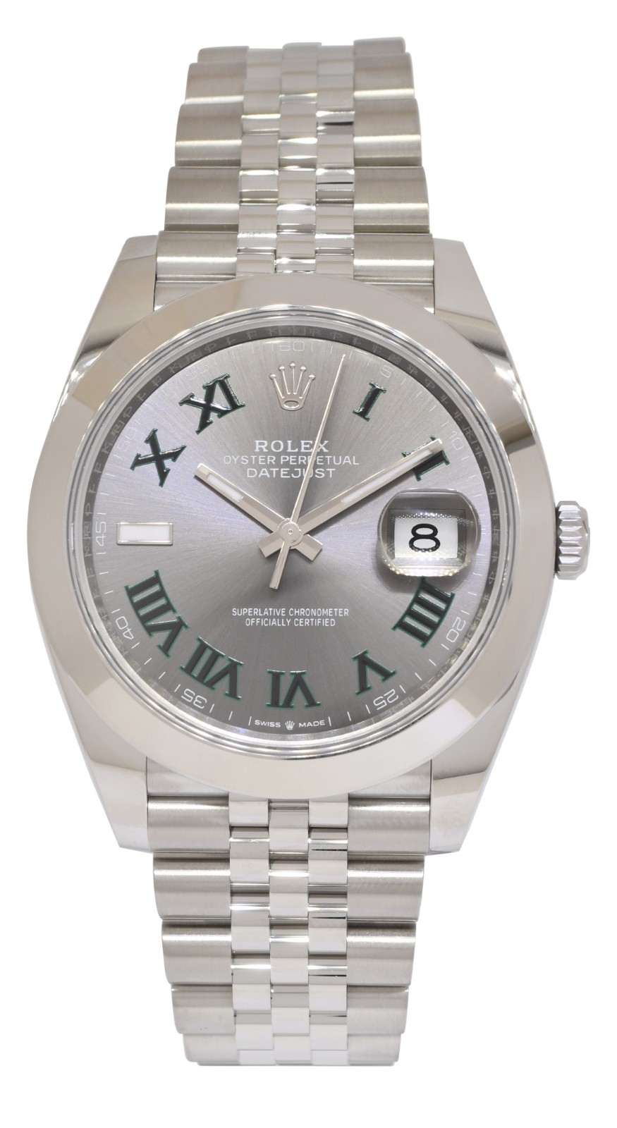 NEW Rolex Datejust 41 Steel Wimbledon Dial Mens Jubilee Watch B/P '25 126300