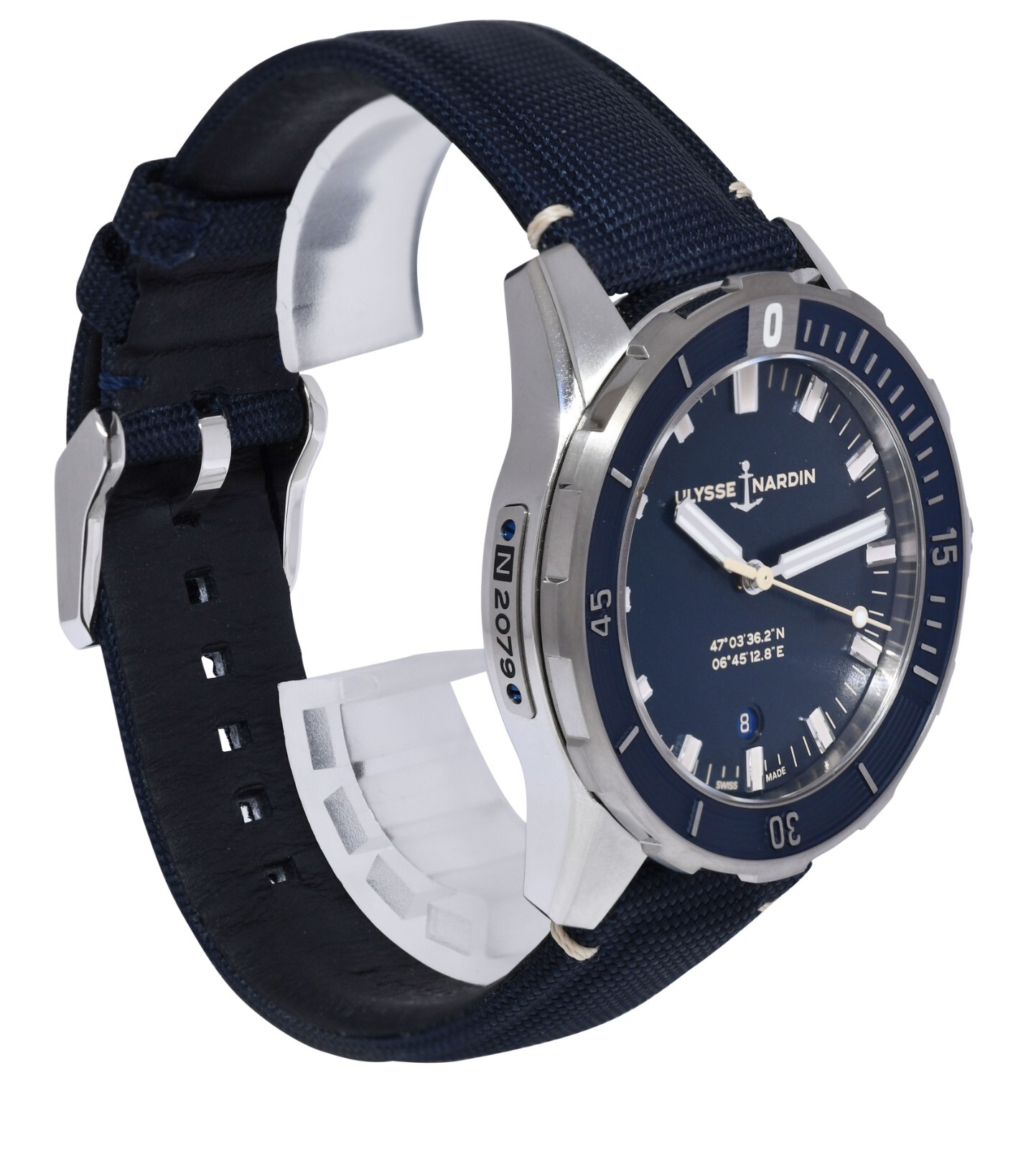 Ulysse Nardin Diver Steel Blue Dial Mens 42mm Watch +Papers 8163-175