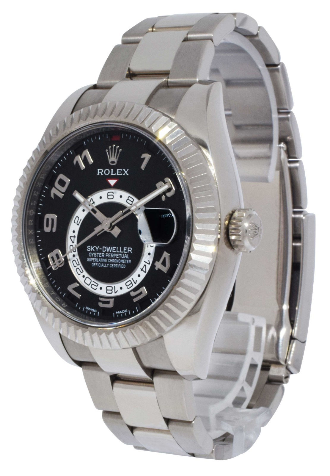 Rolex Sky-Dweller 42 GMT 18k White Gold Black Arabic Dial Mens Watch B/P 326939 Rolex Sky-Dweller 42 GMT 18k White Gold Black Arabic Dial Mens Watch B/P 326939