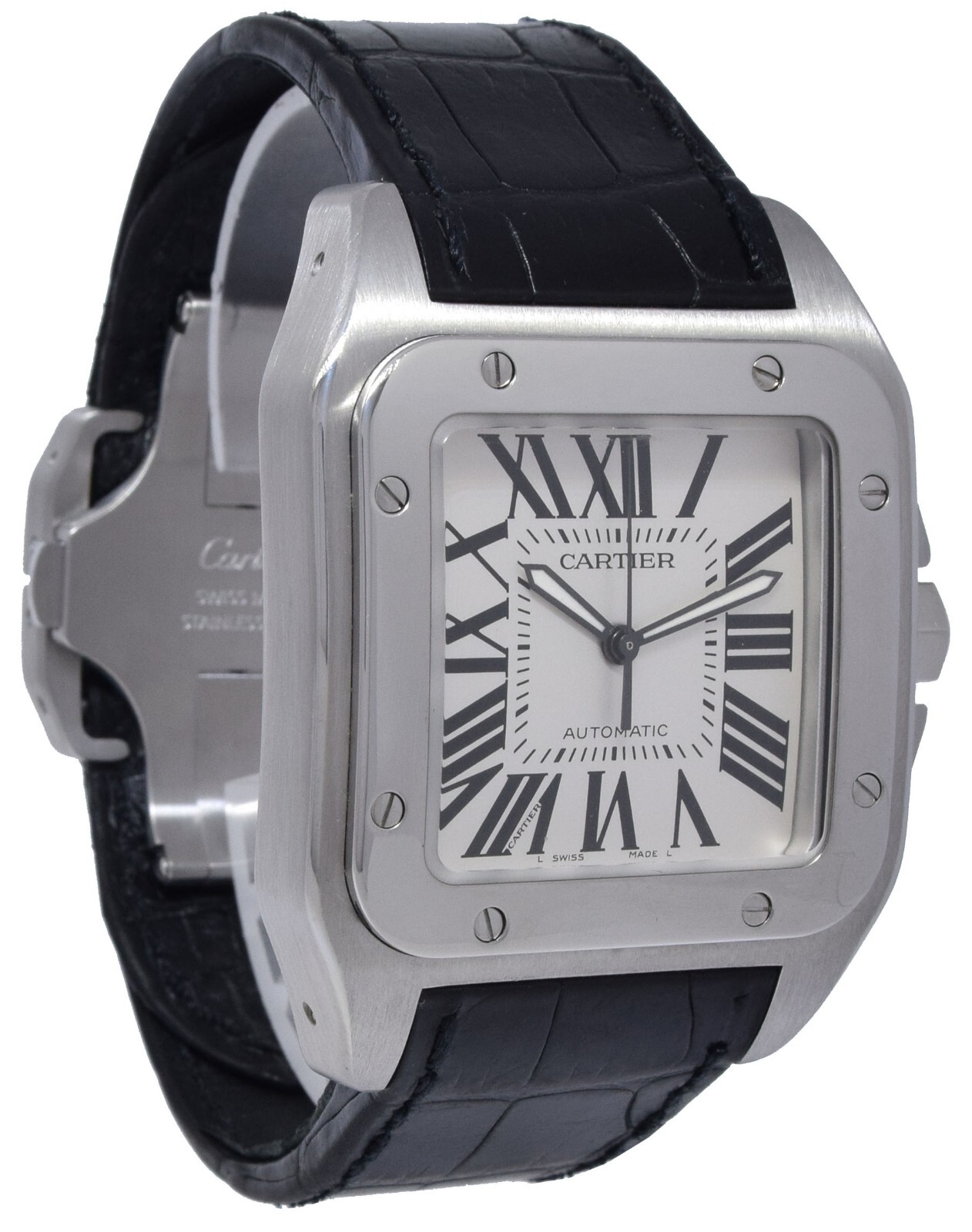 Cartier Santos 100XL Stainless Steel Silver Dial Men's Watch 2656