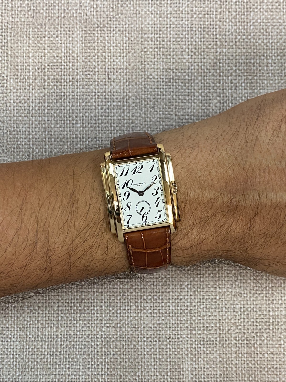 Patek Philippe Gondolo 5024 18k Yellow Gold White Dial Mens Manual Watch 5024J