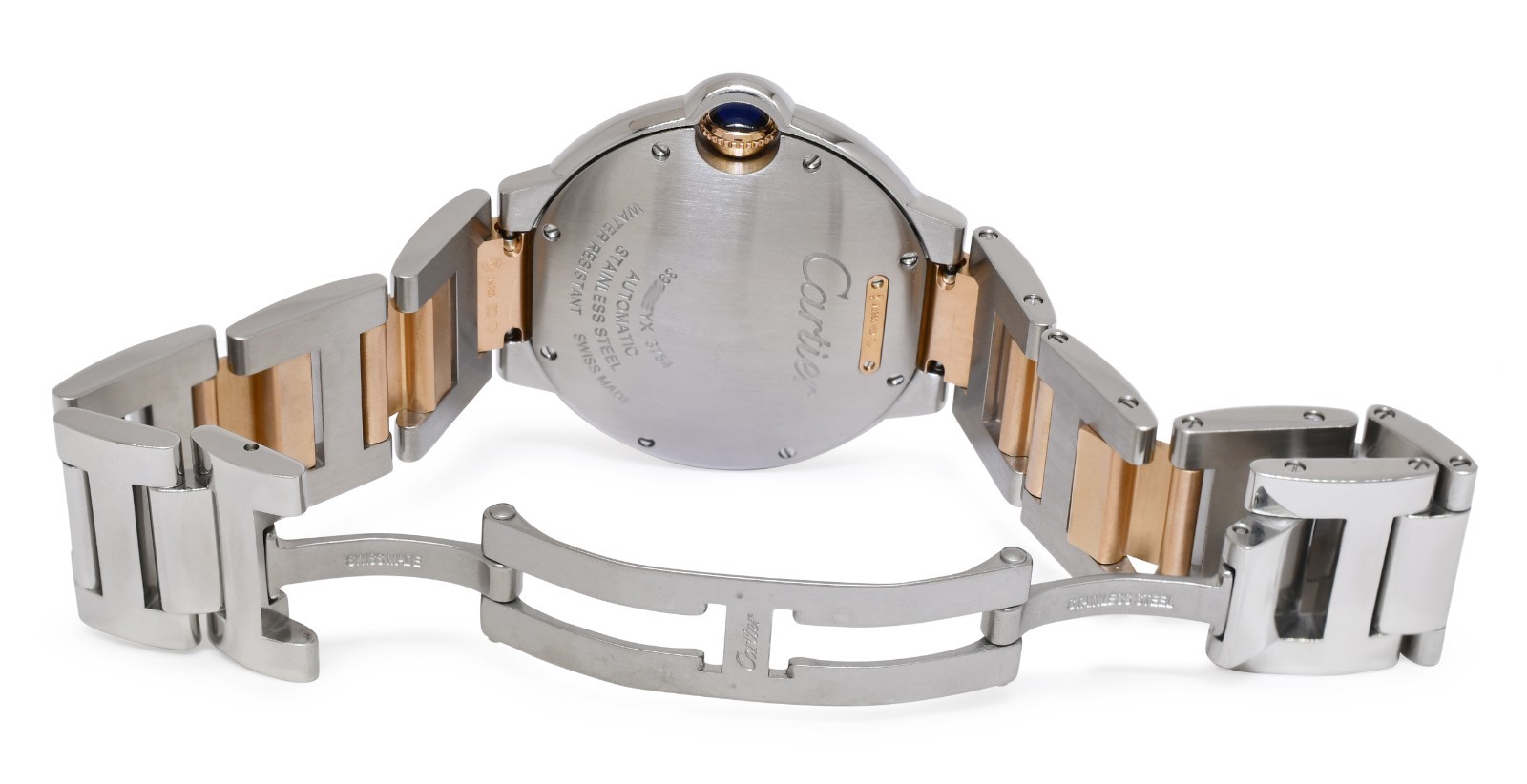 Cartier Ballon Bleu 36mm Rose Gold/Steel Automatic Watch B/P W2BB0003 3754