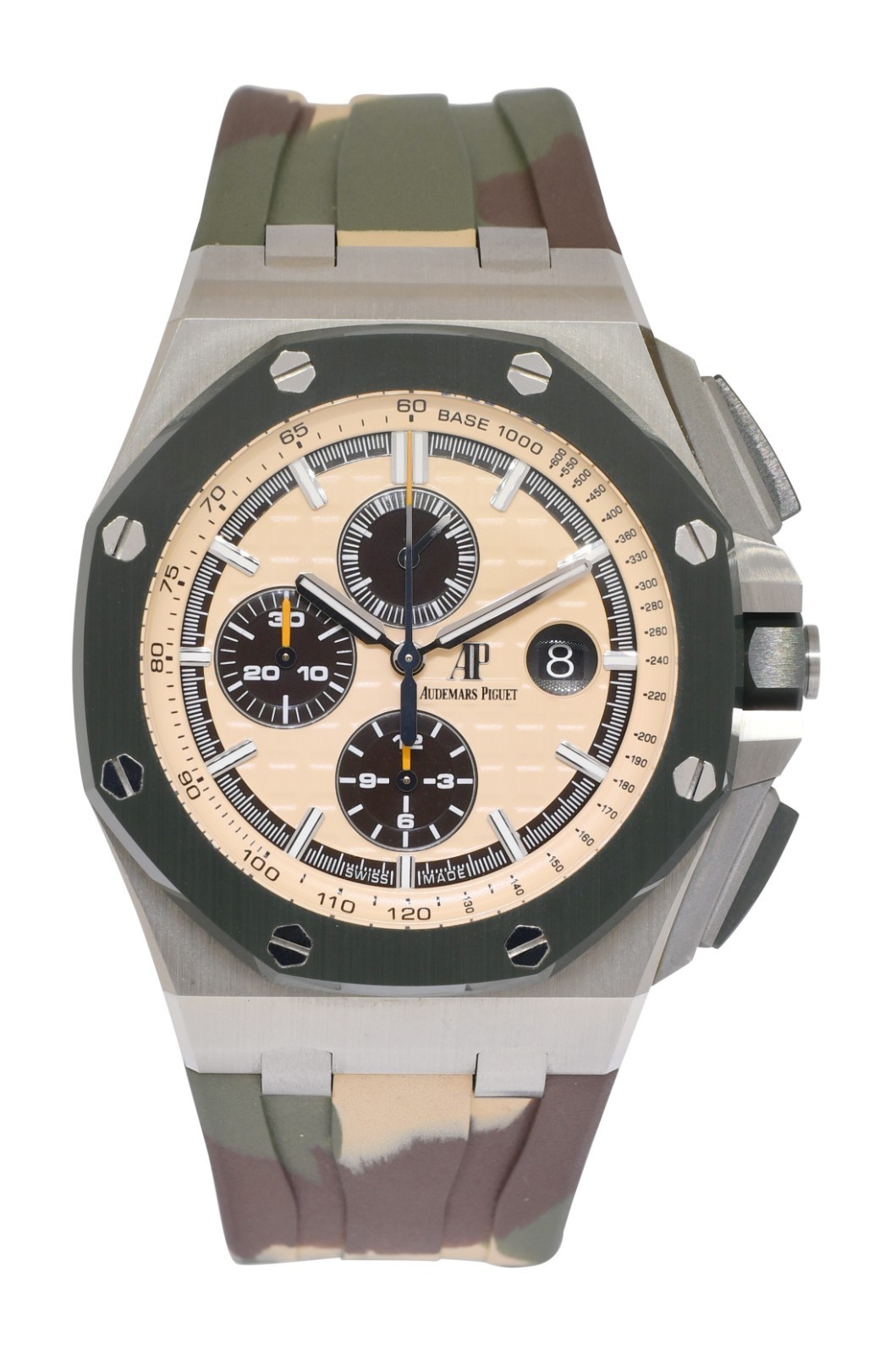 Audemars Piguet Royal Oak Offshore Steel Ceramic Beige 44mm Watch B/P 26400SO