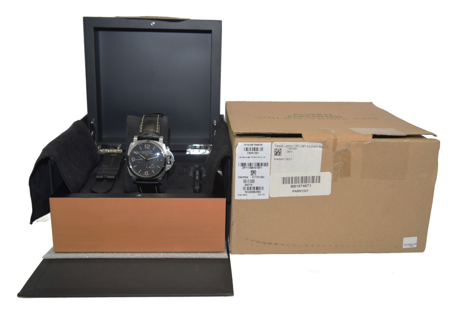 Panerai Luminor GMT PAM 1321 Steel 3 Days Power Reserve 44mm Watch +Box PAM01321