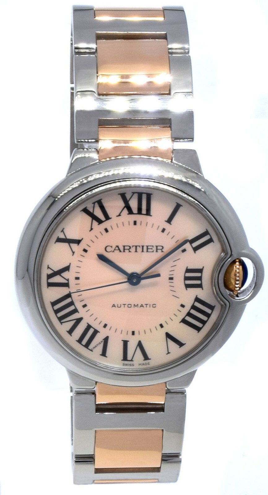 Cartier Ballon Bleu 36mm 18k Rose Gold/ SS Pink MOP Dial Ladies Automatic 3284