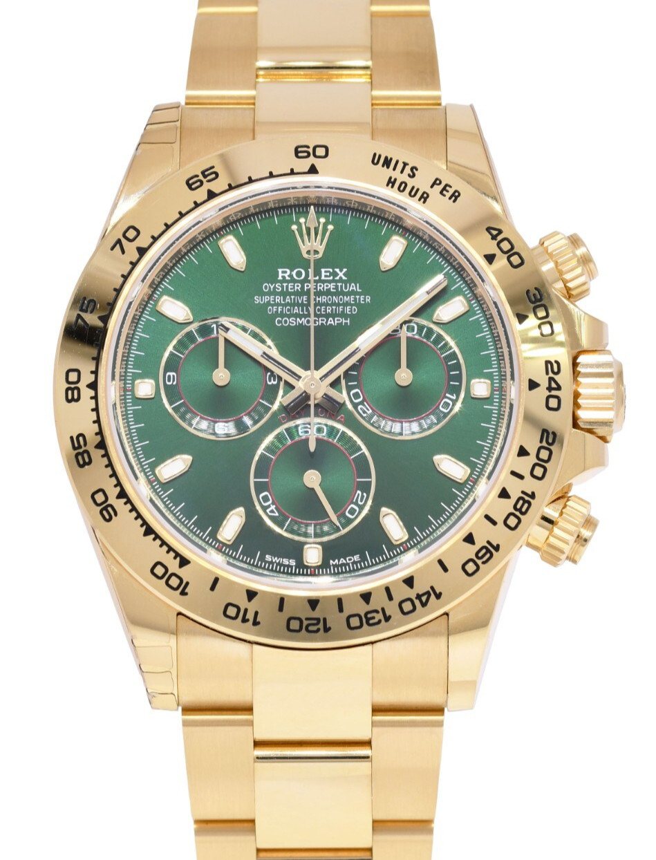 NOS Rolex Daytona Chronograph Yellow Gold Green Dial 40mm Watch B/P '22 116508 NOS Rolex Daytona Chronograph Yellow Gold Green Dial 40mm Watch B/P '22 116508