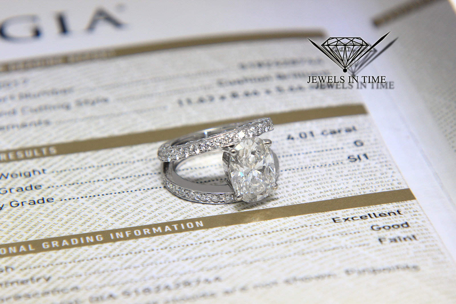 4.01 Carat Cushion Brilliant Diamond Platinum Ring GIA BRAND NEW