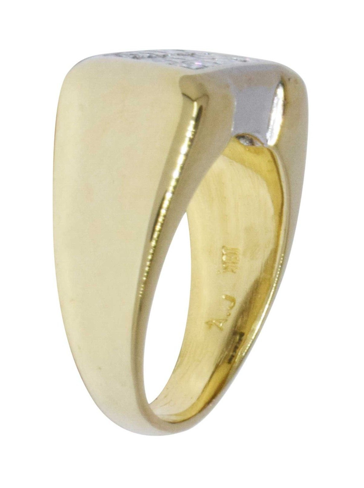 Ring Mens 18k Yellow Gold & 1.00 Carat Diamond 5.5
