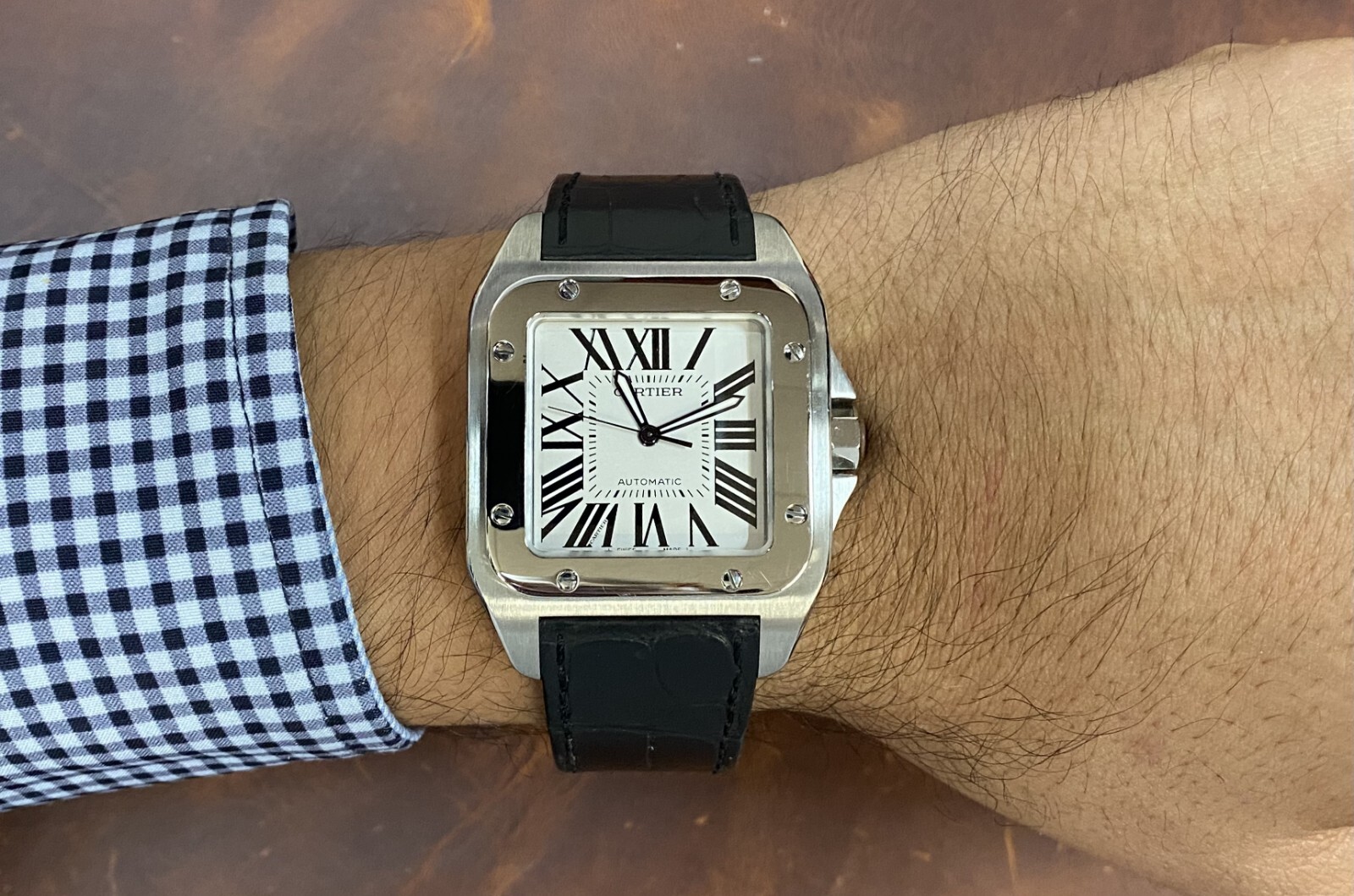 Cartier Santos 100XL Stainless Steel Silver Dial Men's Watch 2656