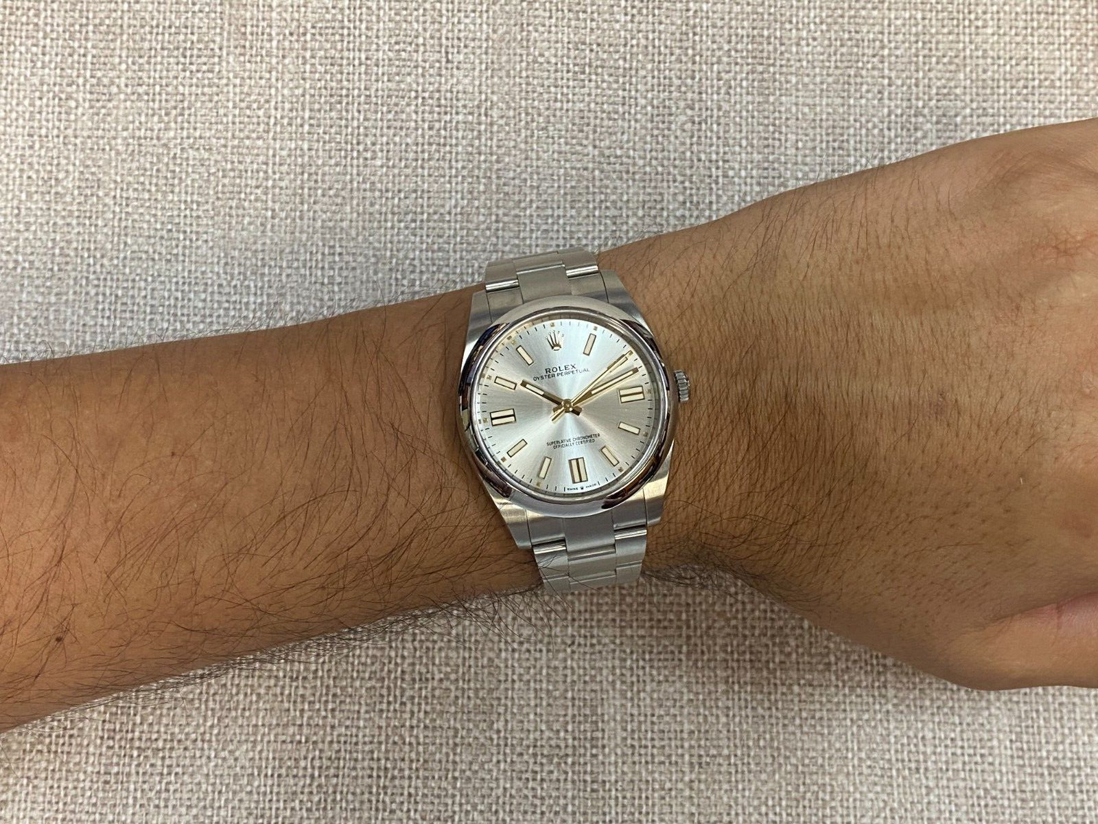Rolex Oyster Perpetual 41 Steeel Silver Dial Mens Watch +Card '22 124300