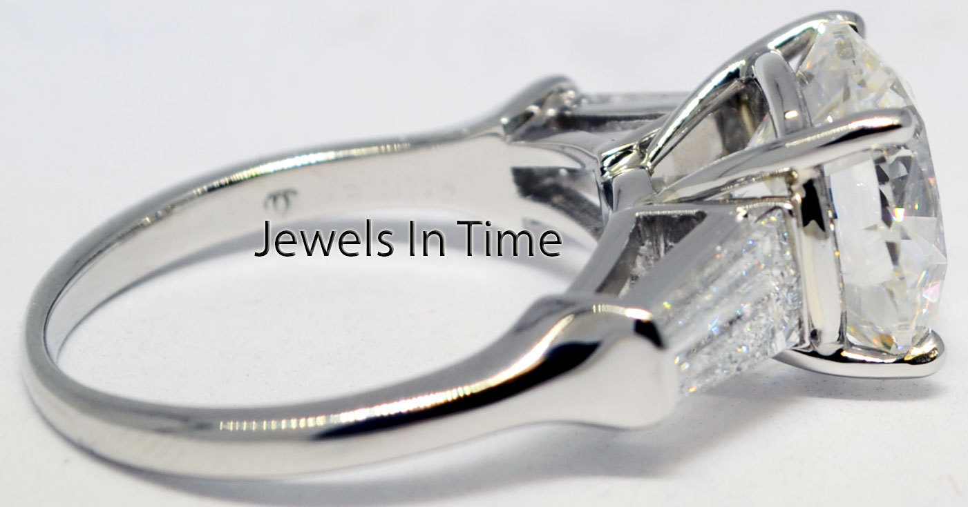 5.01 Carat Round Brilliant Diamond Platinum Ring GIA Certificate 6.25