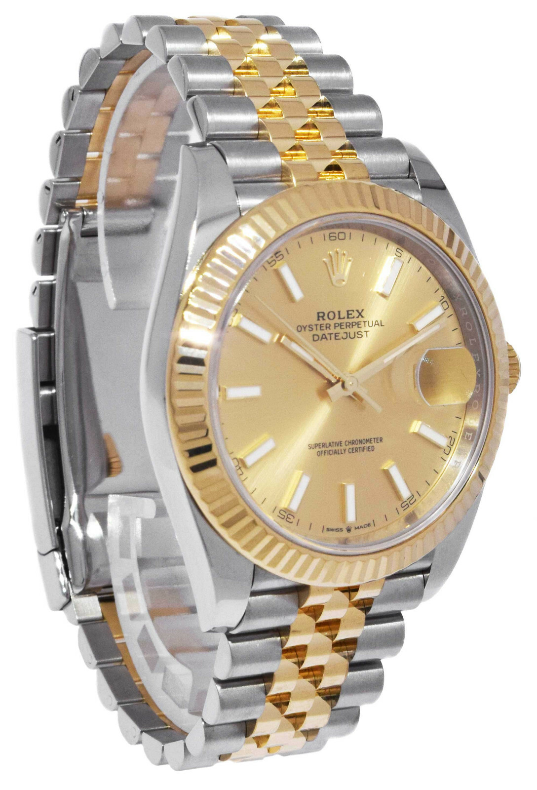 Rolex Datejust 41 18k Yellow Gold/Steel Champagne Dial Jubilee Watch 126333