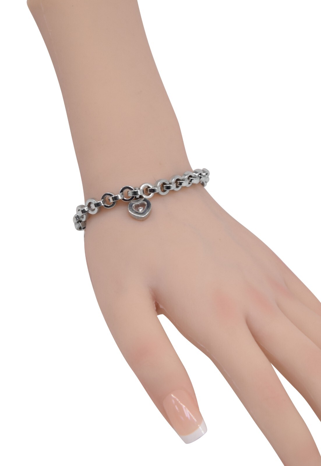 Chopard Happy Diamonds 18k White Gold Link Bracelet +Certificate 85/3468-20