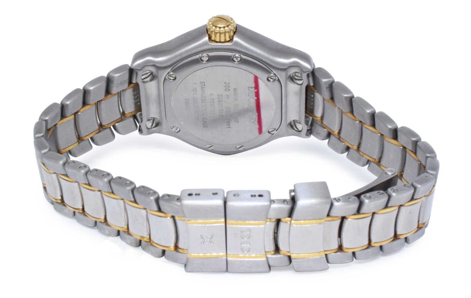 Ebel Discovery 18k Yellow Gold/Steel Blue Dial Ladies 30mm Quartz Watch 1087321