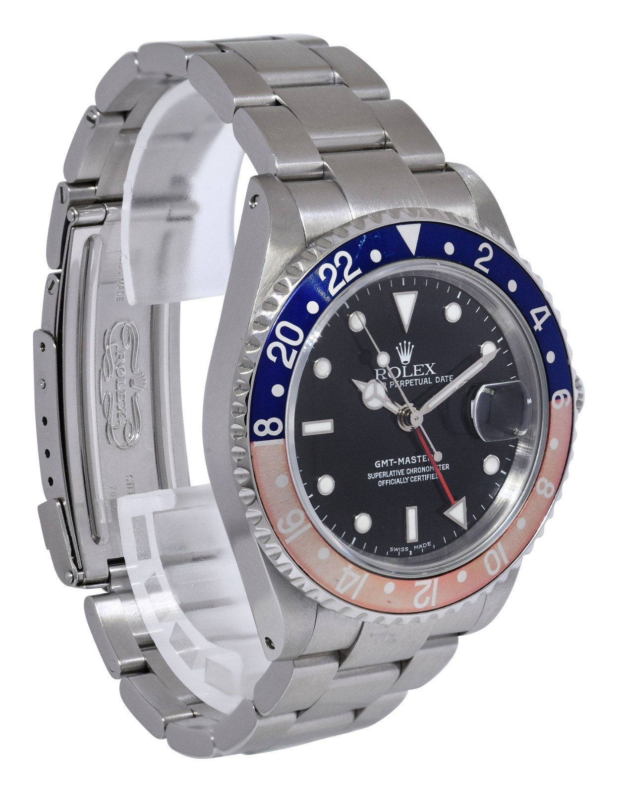 Rolex GMT-Master II Steel Blue/Red Faded Pepsi Bezel Mens 40mm Watch Y 16710