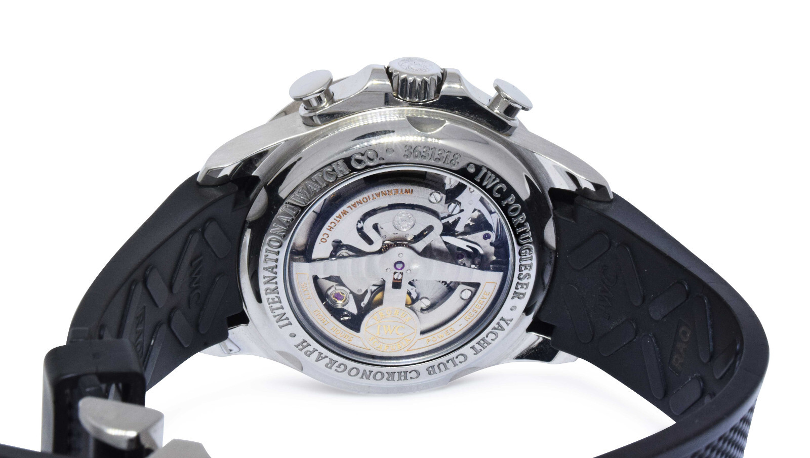 IWC  Portuguese Yacht Club Chronograph Steel Black Dial Watch Box/Papers 3902