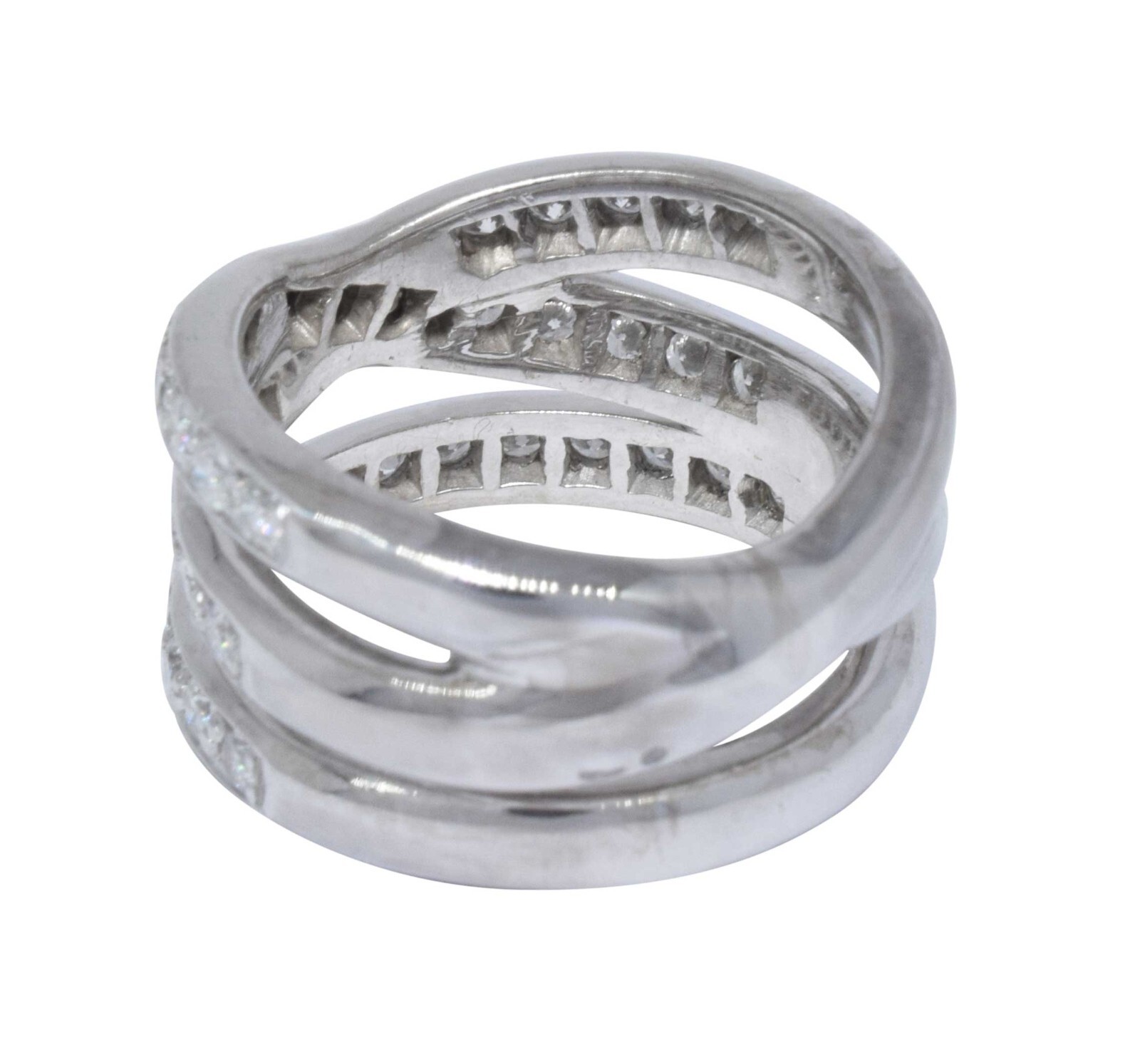 Ladies 18K White Gold Diamond Band 1.20ct  Size 6.25