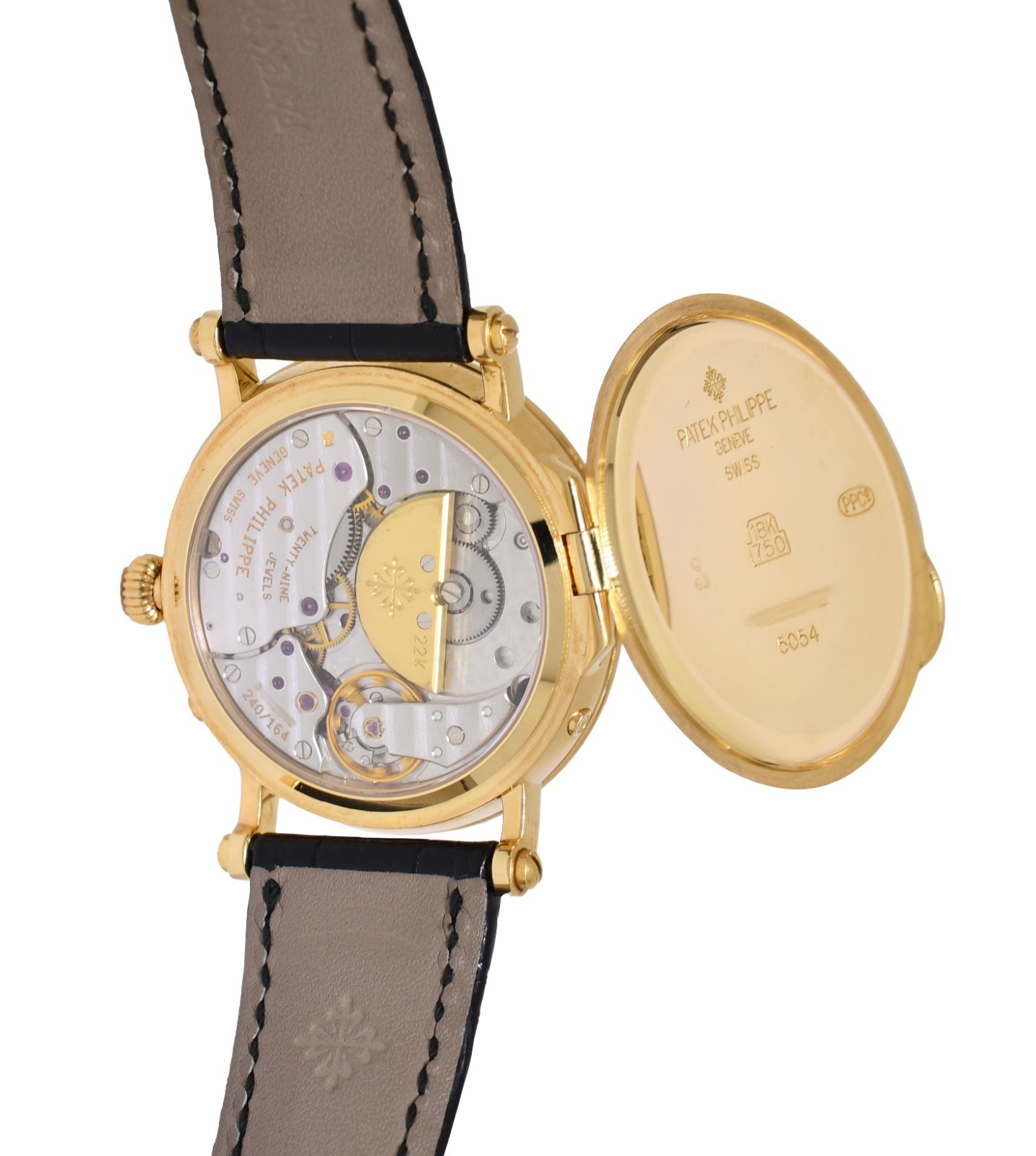 Patek Philippe Complications 18k Yellow Gold Power Reserve Moon Mens Watch 5054J