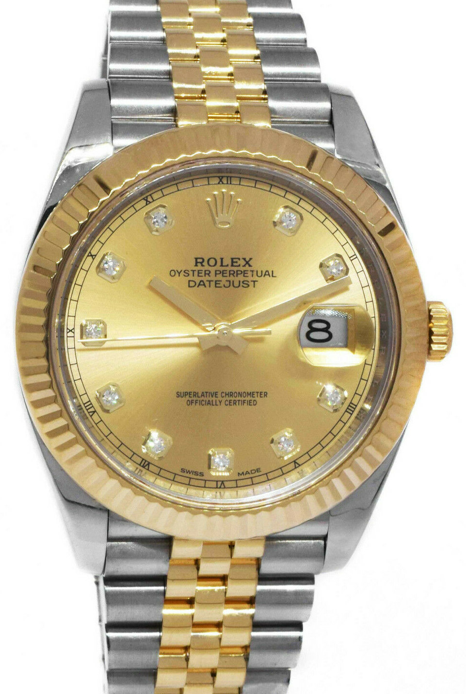 Rolex Datejust 41 Yellow Gold/Steel Champagne Diamond Dial Jubilee Watch 126333 Rolex Datejust 41 Yellow Gold/Steel Champagne Diamond Dial Jubilee Watch 126333
