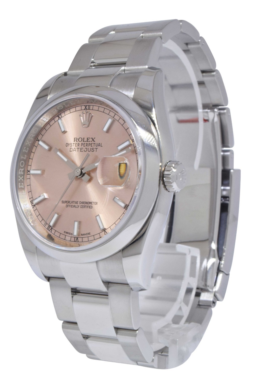 Rolex Datejust Steel Pink Dial Oyster Bracelet 36mm Watch Z 116200