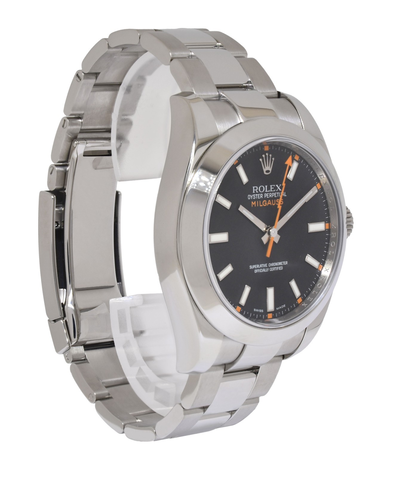 Rolex Milgauss Stainless Steel Black Dial Oyster Bracelet Watch V B/P 116400