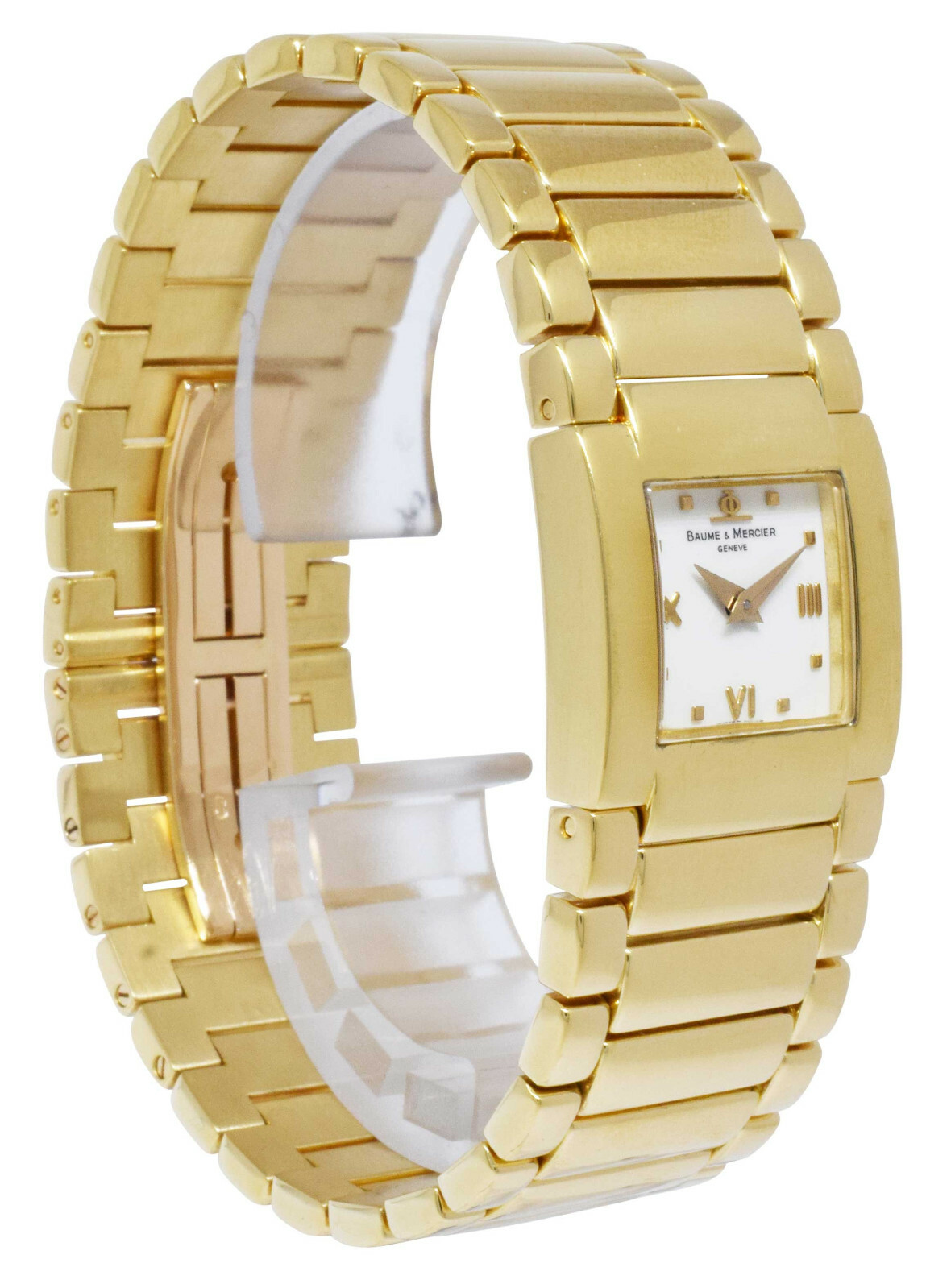 Baume & Mercier Catwalk 18k Yellow Gold Ladies 21mm Quartz Watch/Box MV045223