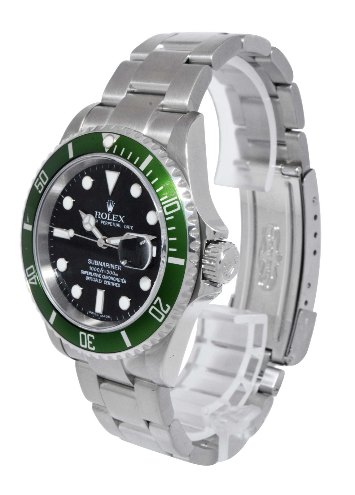 Rolex Submariner Date Kermit Green Bezel Steel Mens Automatic Watch Z 16610