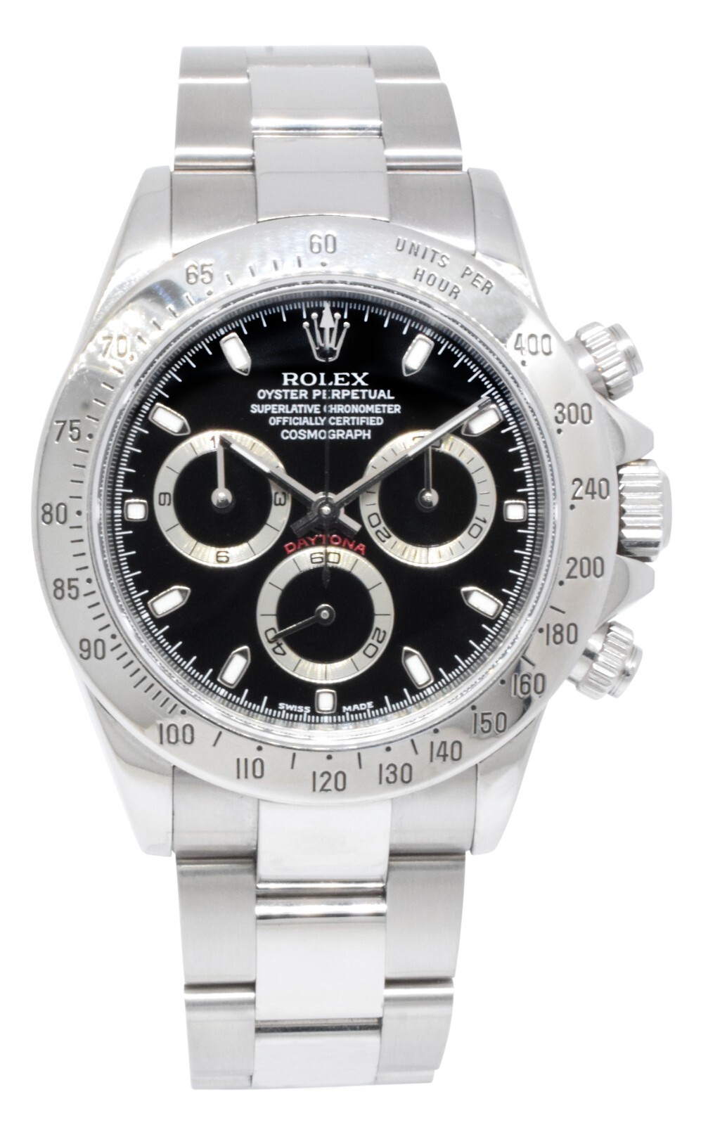 Rolex Daytona Chronograph Steel Black Dial Mens 40mm Watch Z 116520