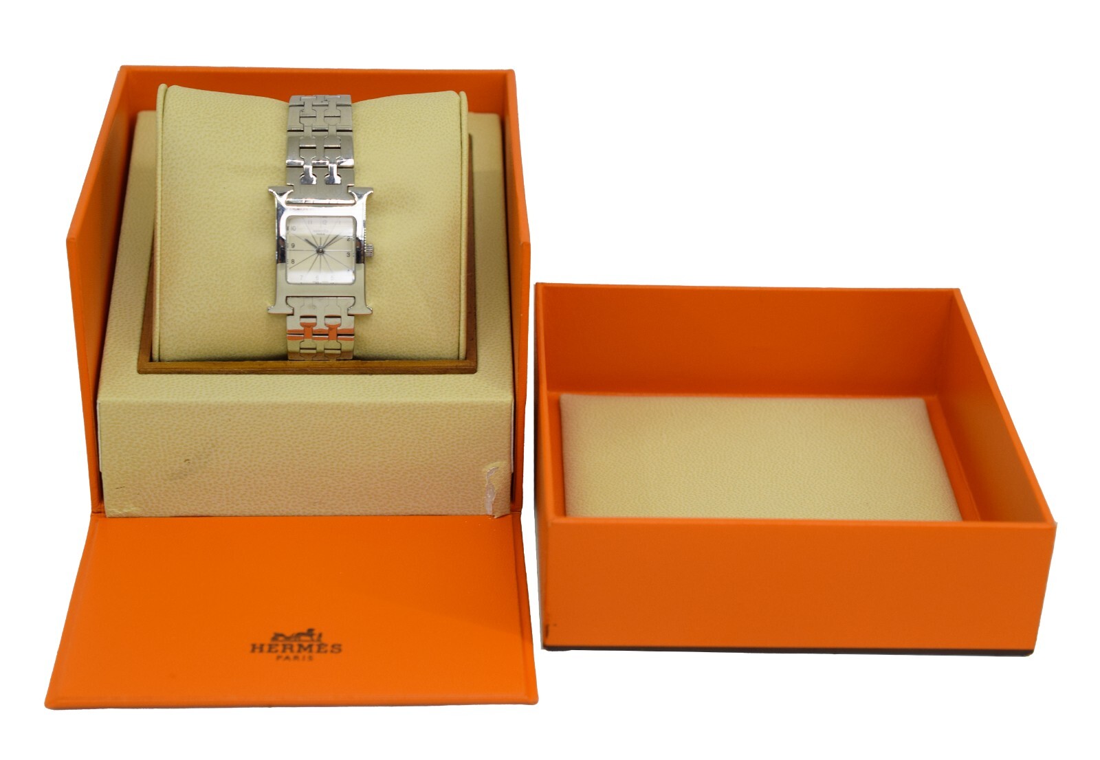 Hermes H Stainless Steel Silver Dial Ladies 21mm Quartz Watch HH1.210