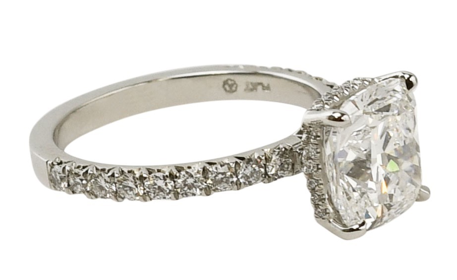 GIA 4.05 Carat Cushion Modified Brilliant Diamond Platinum Engagement Ring s. 8