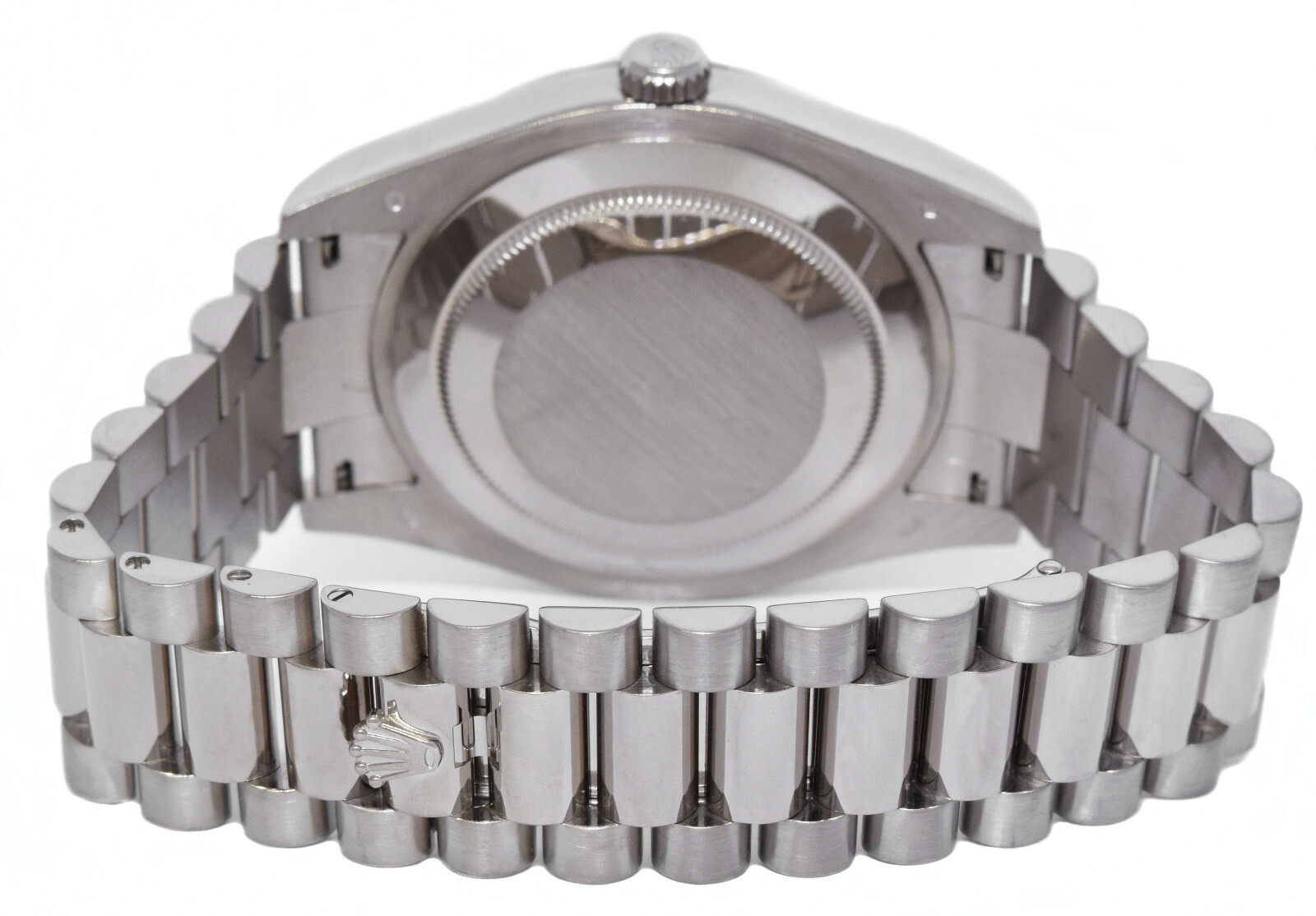 Rolex Day-Date II President 18k WG Silver Diamond Dial 41mm Watch B/P 218239