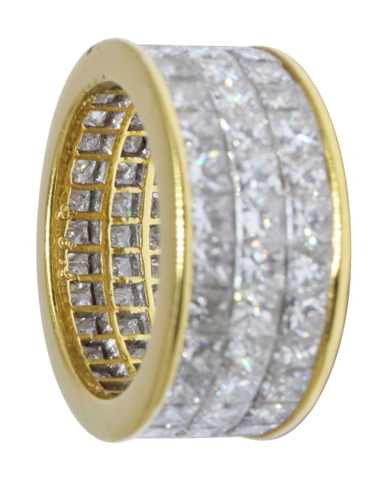Ladies 18k Yellow Gold & 6.96 CT Diamond Ring 5.25 QUAD