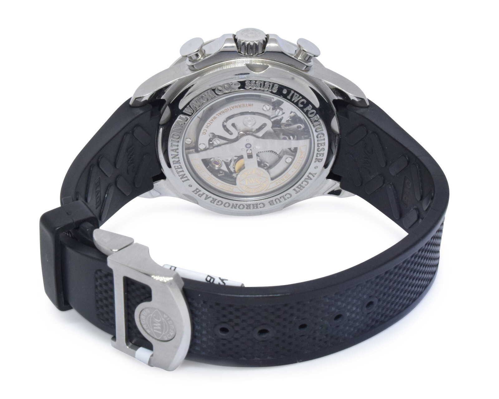 IWC  Portuguese Yacht Club Chronograph Steel Black Dial Watch Box/Papers 3902