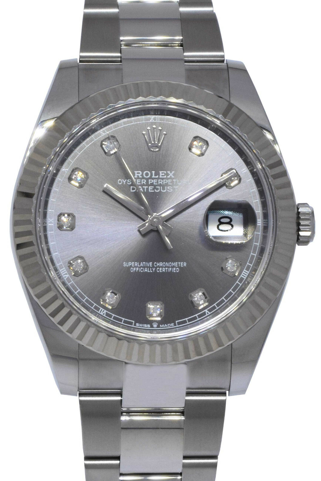 NOS Rolex Datejust 41 Steel /18k WG Rhodium Diamond Dial Watch B/P '21 126334 NOS Rolex Datejust 41 Steel /18k WG Rhodium Diamond Dial Watch B/P '21 126334