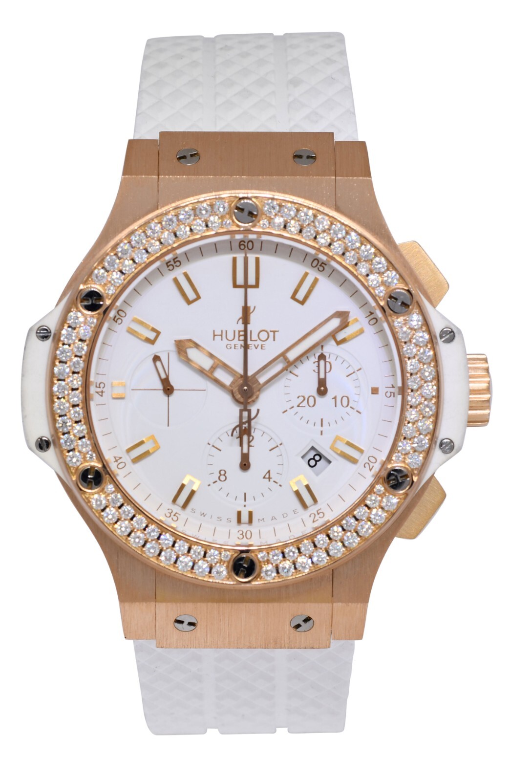 Hublot Big Bang White 18k Rose Gold & Diamond 44mm Watch 301.PE.2180.RW.1104