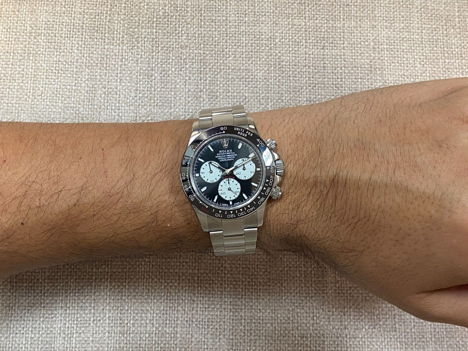 Rolex Daytona Steel Black/White Dial Anniversary Custom Mens 40mm Watch Z 116520