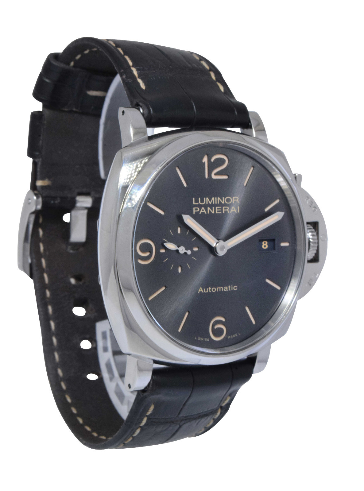 Panerai Luminor Due PAM 943 Steel Anthracite Grey Dial 45mm Watch +Box PAM00943