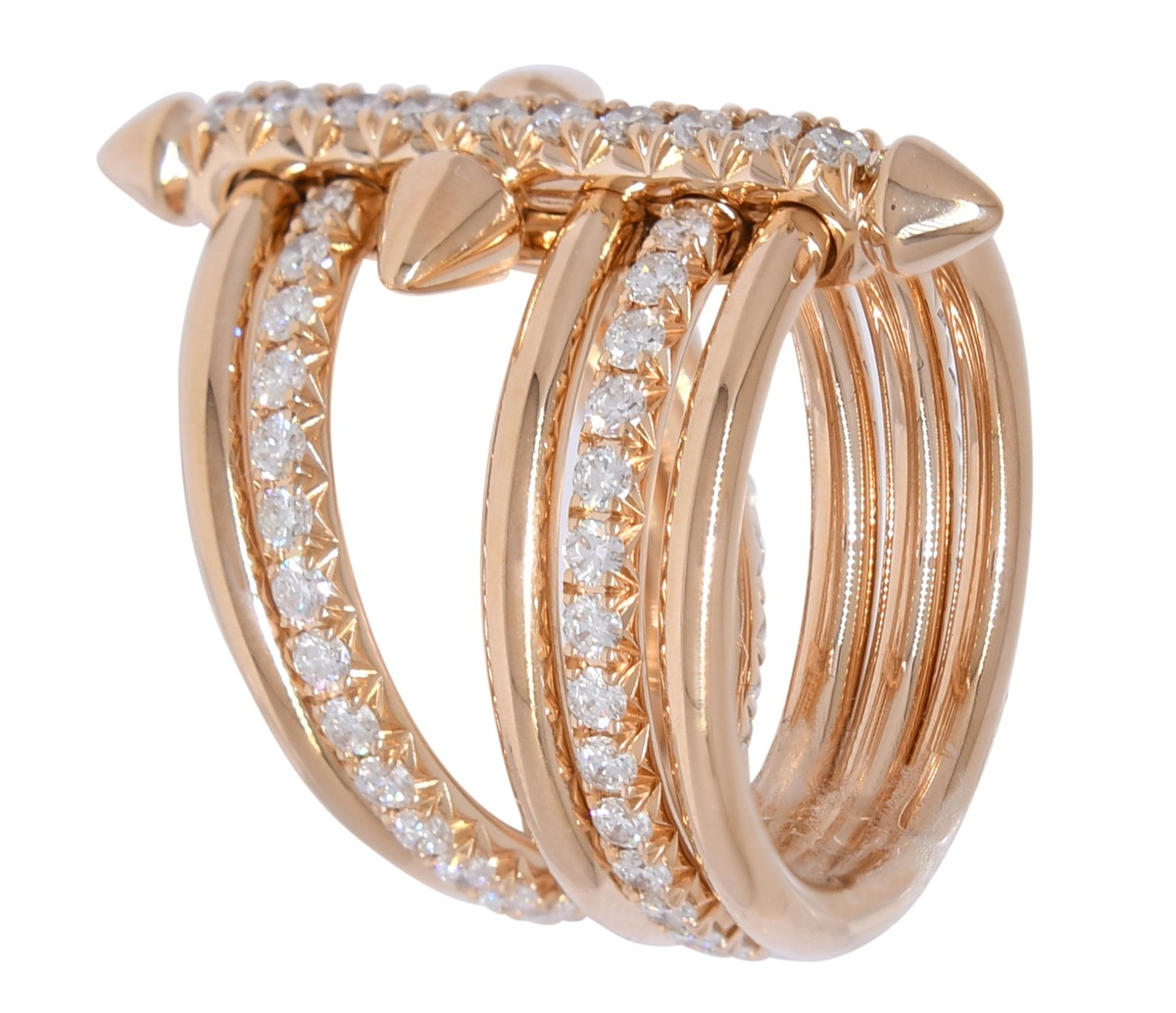 Tiffany & Co. Titan by Pharrell Williams Pave Diamond Rose Gold Ring Size 8.5