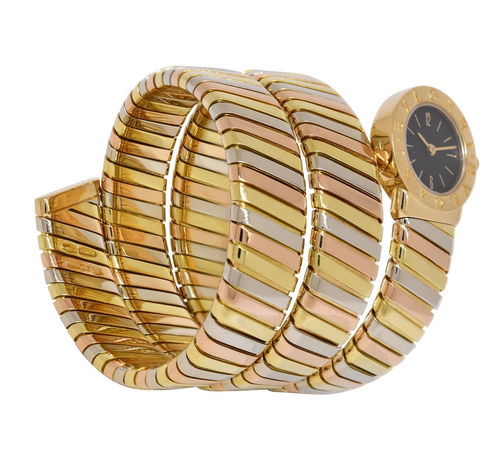 Bvlgari Serpenti Tubogas Yellow/White/Rose Tri-Tone Gold Ladies Watch BB191T