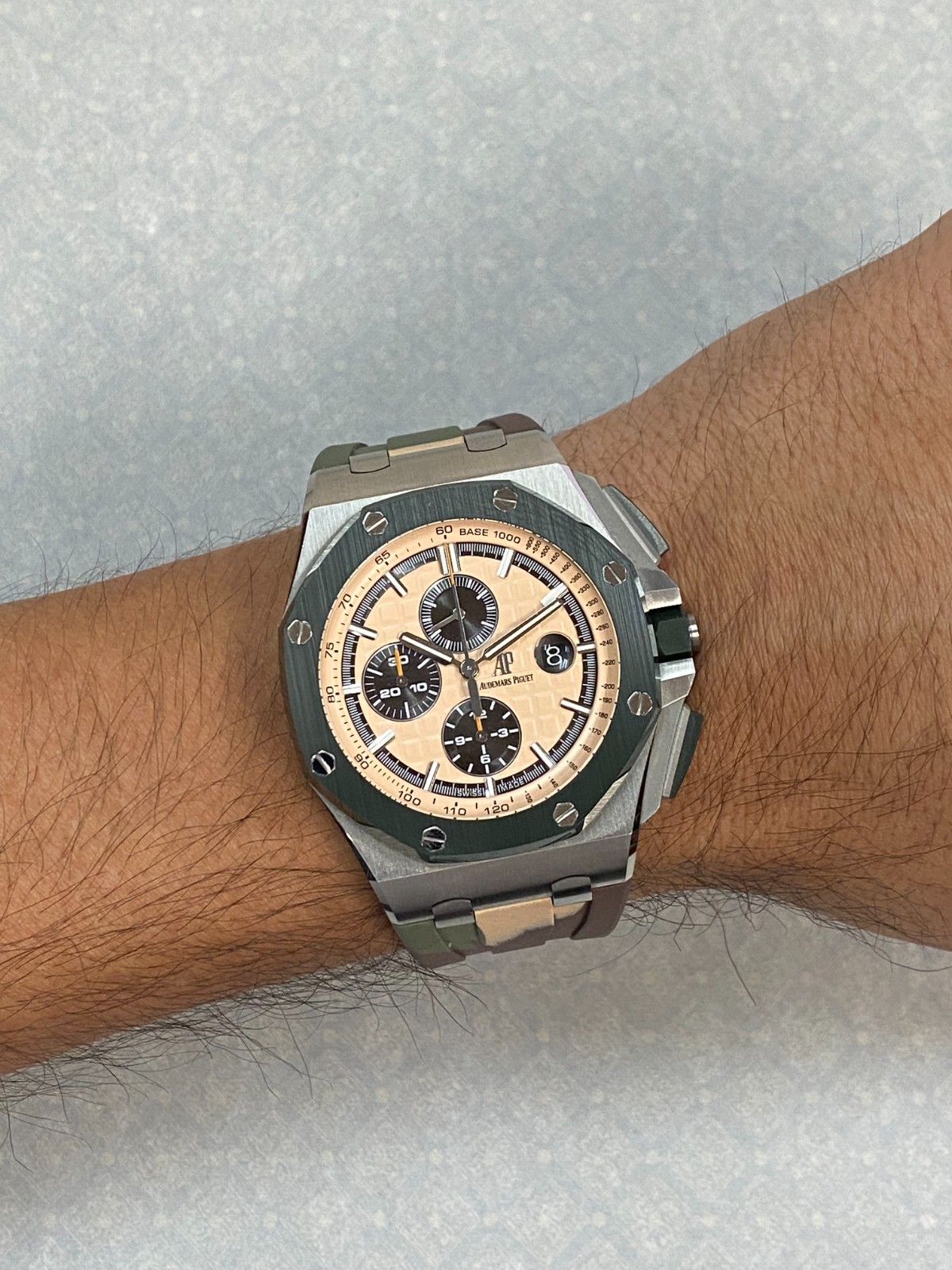 Audemars Piguet Royal Oak Offshore Steel Ceramic Beige 44mm Watch B/P 26400SO