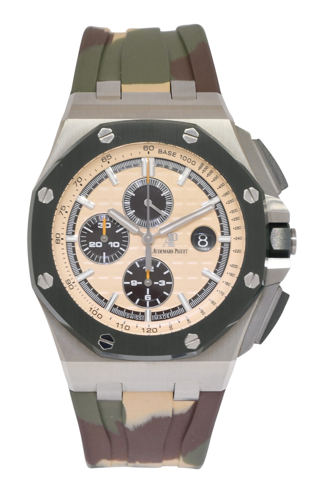 Audemars Piguet Royal Oak Offshore Steel Ceramic Beige 44mm Watch B/P 26400SO